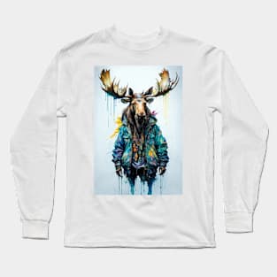 Hip Hop Moose Long Sleeve T-Shirt